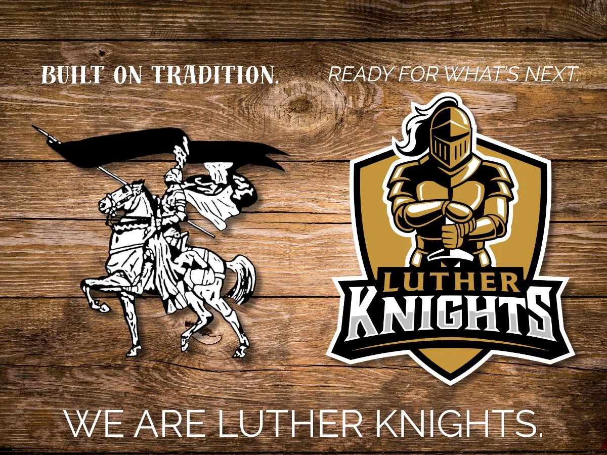 New Knights mascot logo announcement graphic — Built on Tradition, Ready for What’s Next